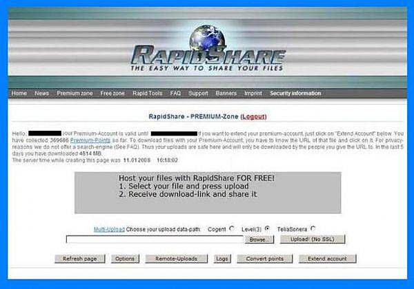 Rapidshare Premium Account Generator 2009
