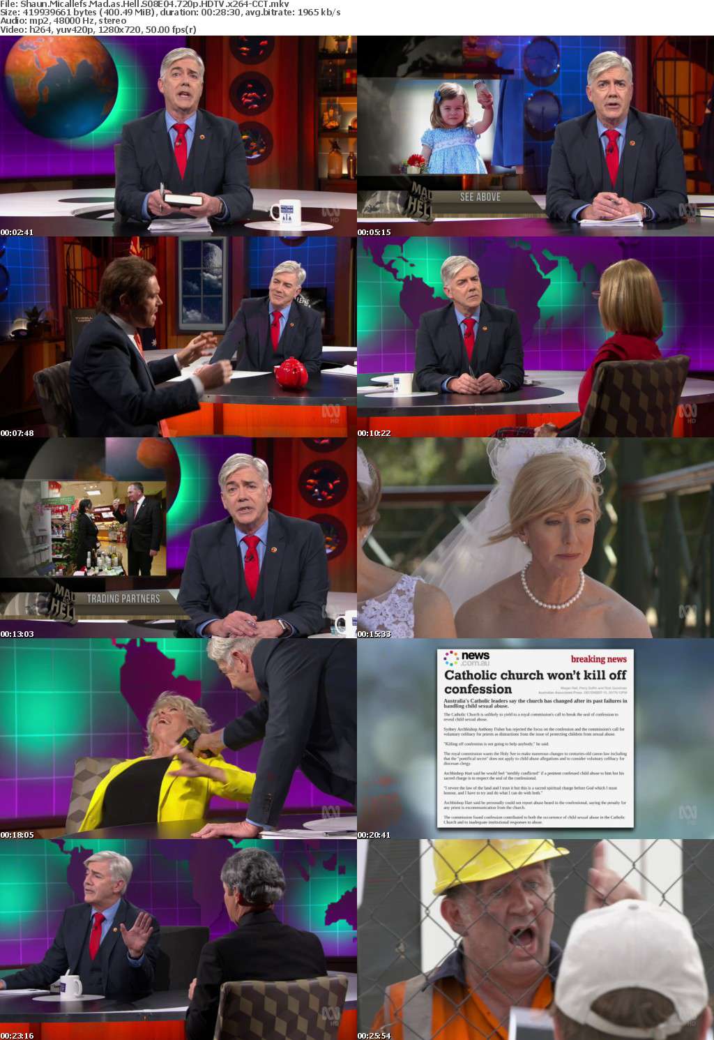 Shaun Micallefs Mad as Hell S08E04 720p HDTV x264-CCT Shaun Micallefs Mad as Hell S08E04 720p HDTV x264-CCT