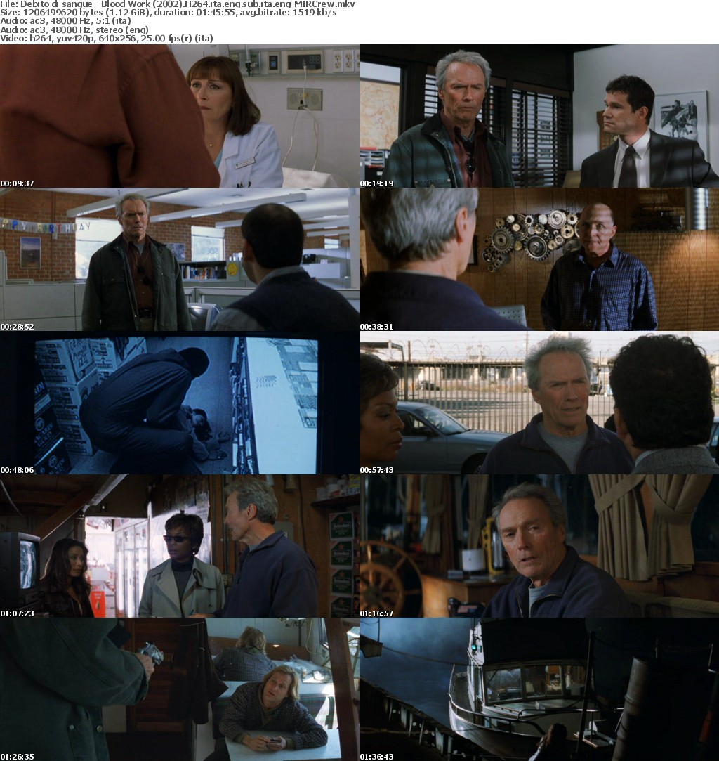 Blood Work - Debito di sangue (2002) BRRip H264 italian english Ac3-5.1 sub ita eng-MIRCrew