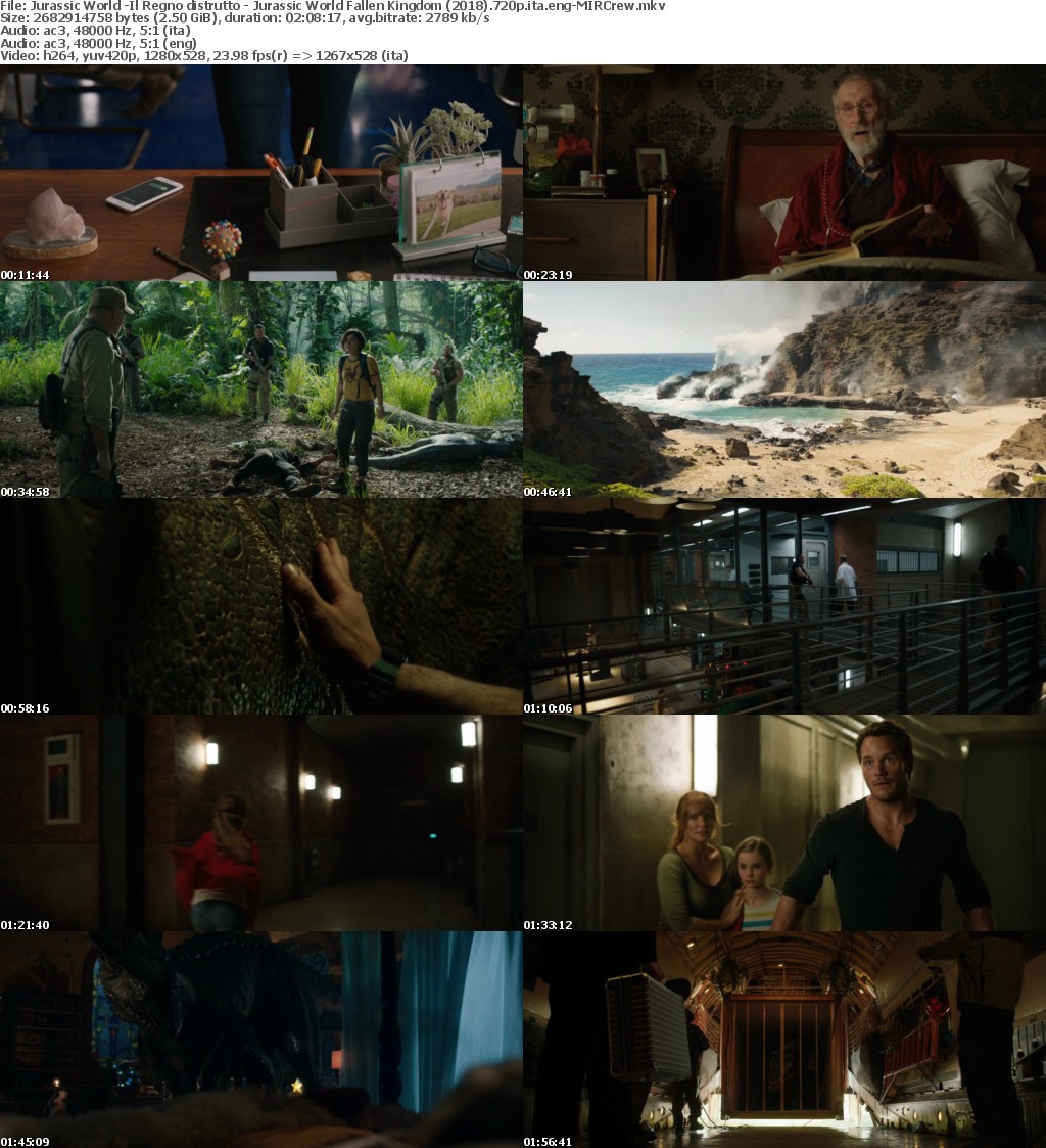 Jurassic World: Fallen Kingdom (2018) 720p BRRip H264 Italian English Ac3-5.1-MIRCrew