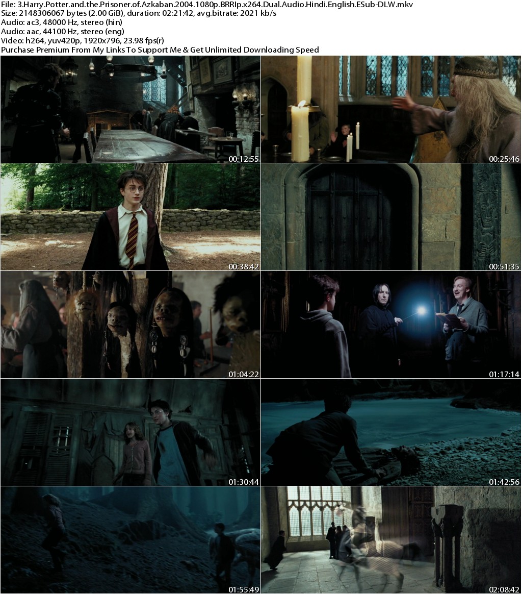 Harry Potter and the Prisoner Of Azkaban (2004) 1080p BRRIp x264 Dual Audio Hindi English ESub-DLW