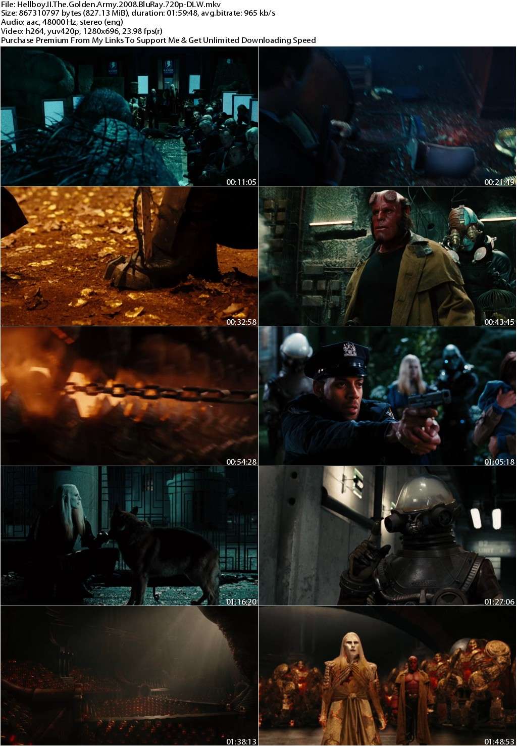 Hellboy 2 The Golden Army (2008) 720p BRRip x264-DLW