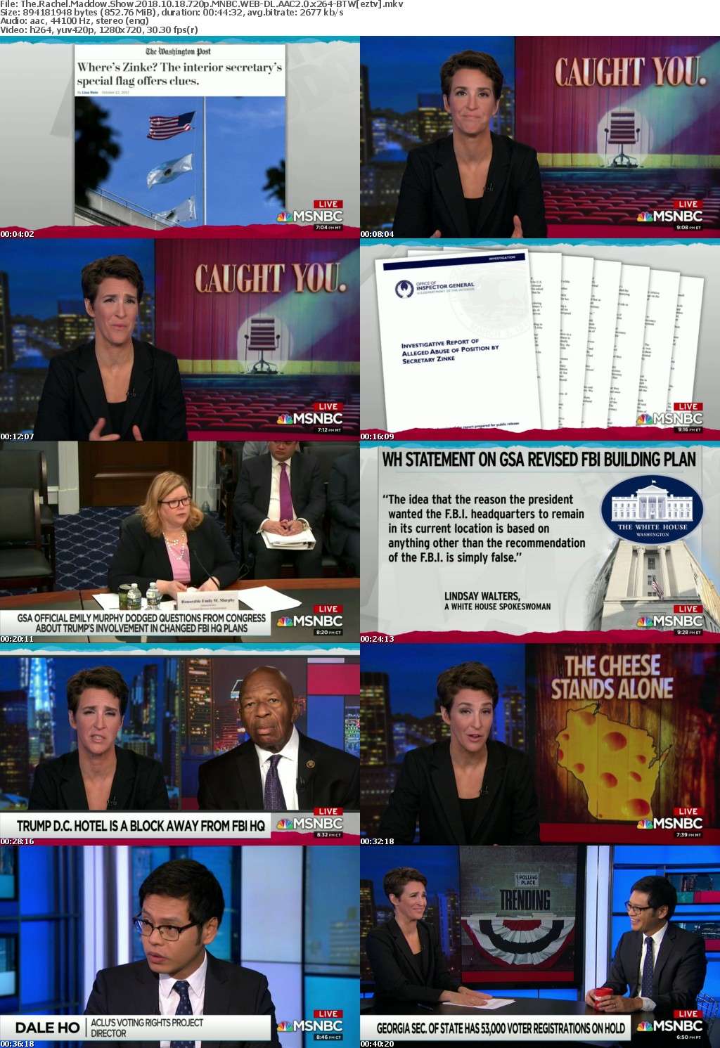 The Rachel Maddow Show (2018) 10 18 720p MNBC WEB-DL AAC2.0 x264-BTW