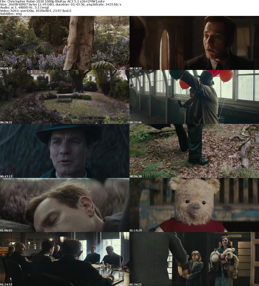 Christopher Robin (2018) 1080p BluRay AC3 5.1 x264 MW