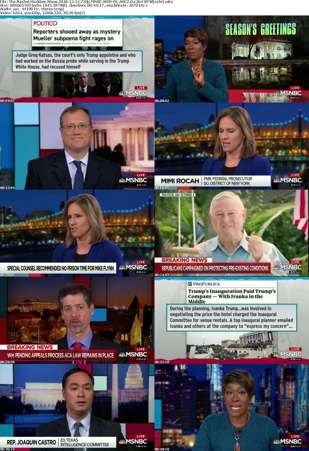 The Rachel Maddow Show (2018) 12 14 720p MNBC WEB-DL AAC2.0 x264-BTW