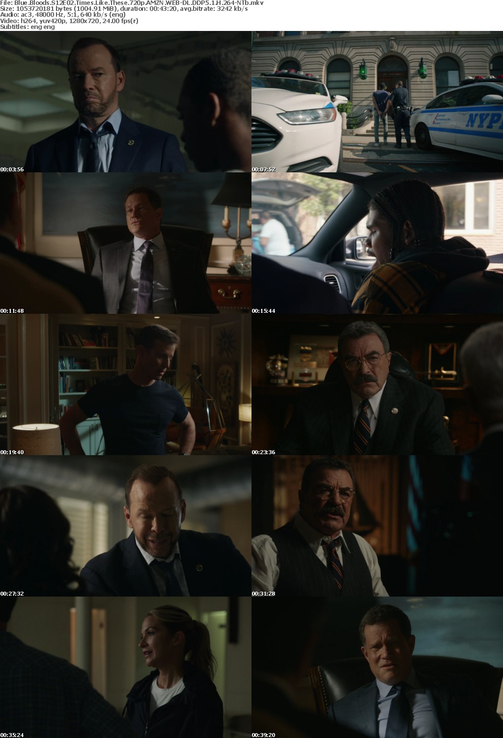 Blue Bloods S12E02 Times Like These 720p AMZN WEBRip DDP5 1 x264-NTb
