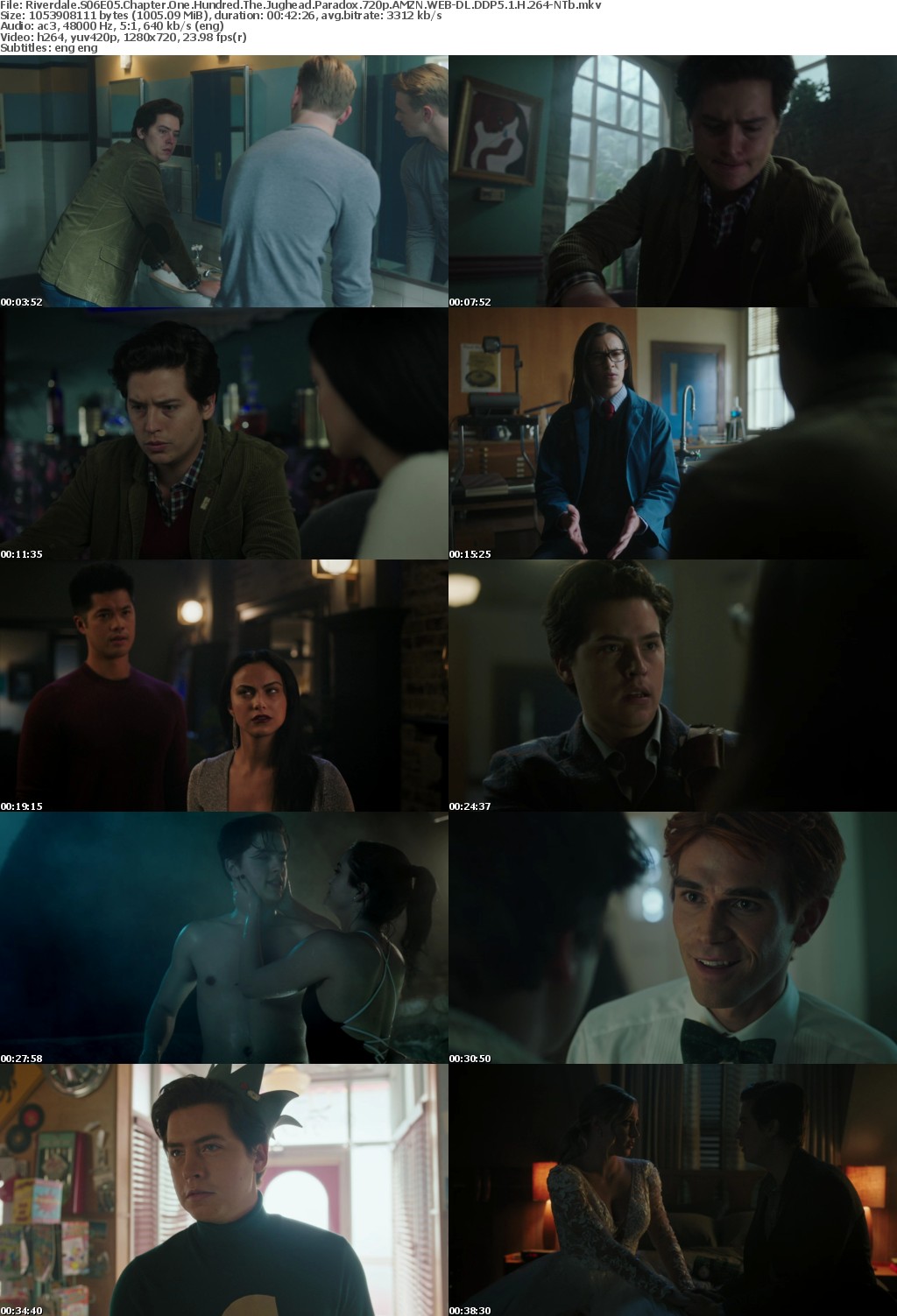Riverdale US S06E05 Chapter One Hundred The Jughead Paradox 720p AMZN WEBRip DDP5 1 x264-NTb