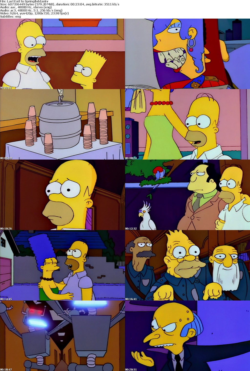 The Simpsons S4 E17 Last Exit to Springfield MP4 720p H264 WEBRip EzzRips