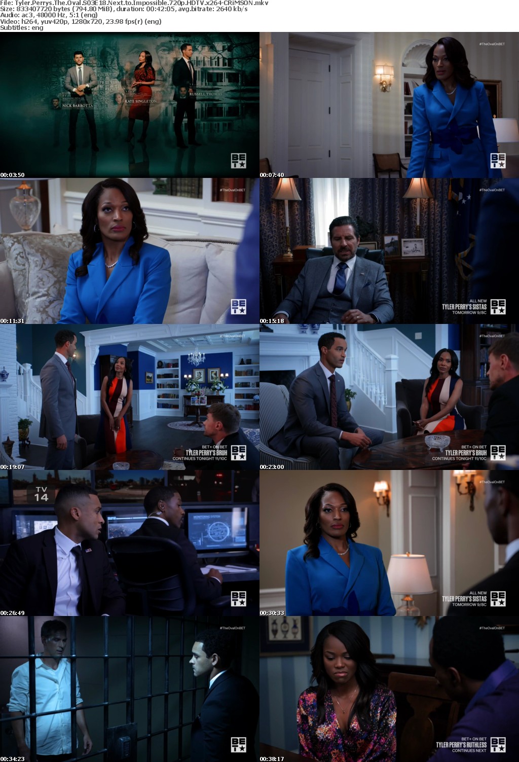 Tyler Perrys The Oval S03E18 Next to Impossible 720p HDTV x264-CRiMSON
