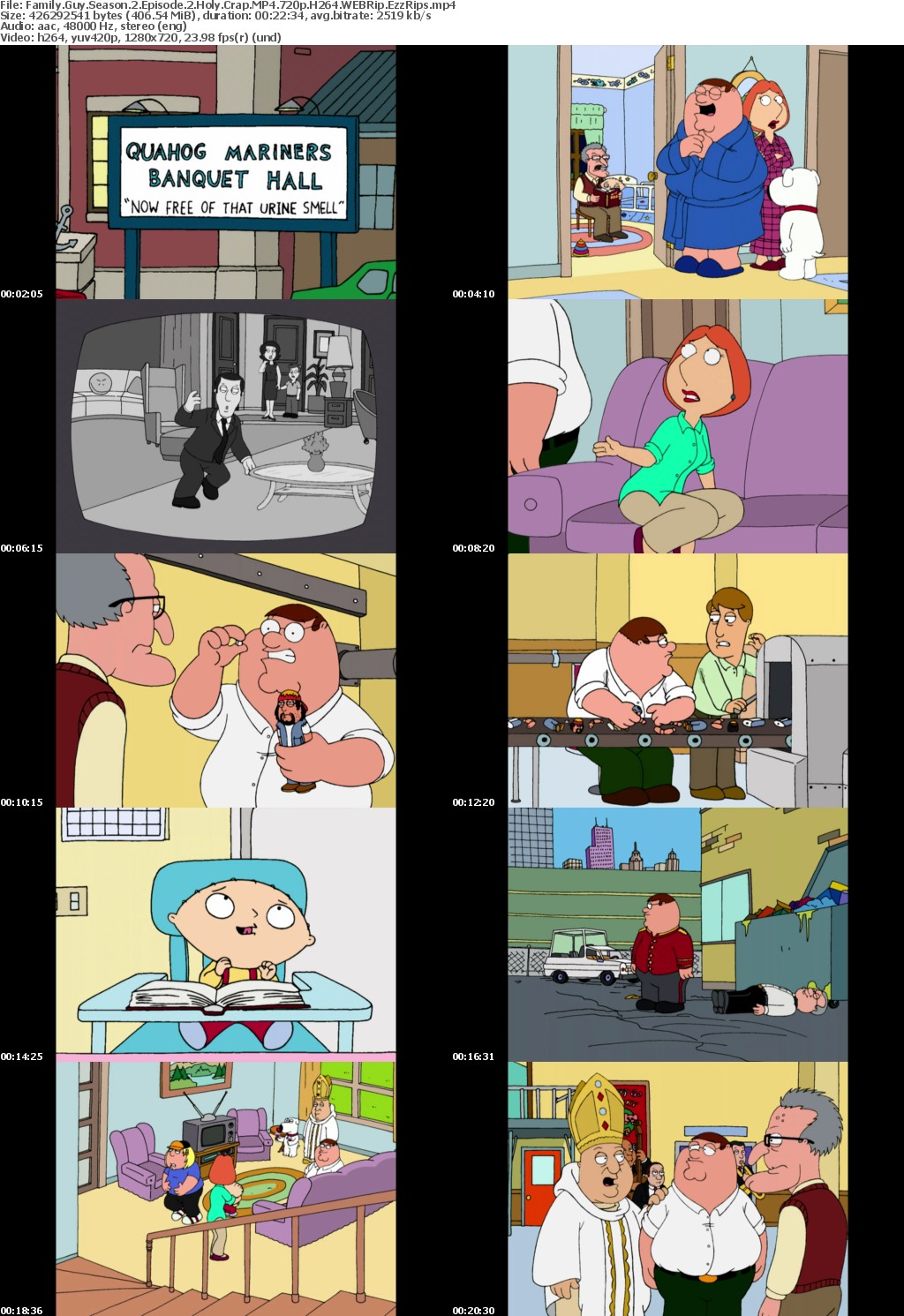 Family Guy Season 2 Episode 2 Holy Crap MP4 720p H264 WEBRip EzzRips