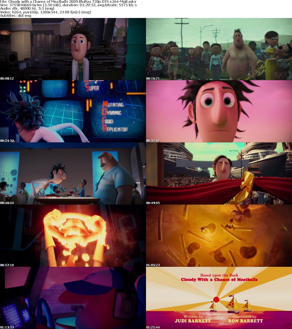 Cloudy with a Chance of Meatballs 2009 BluRay 720p DTS x264-MgB