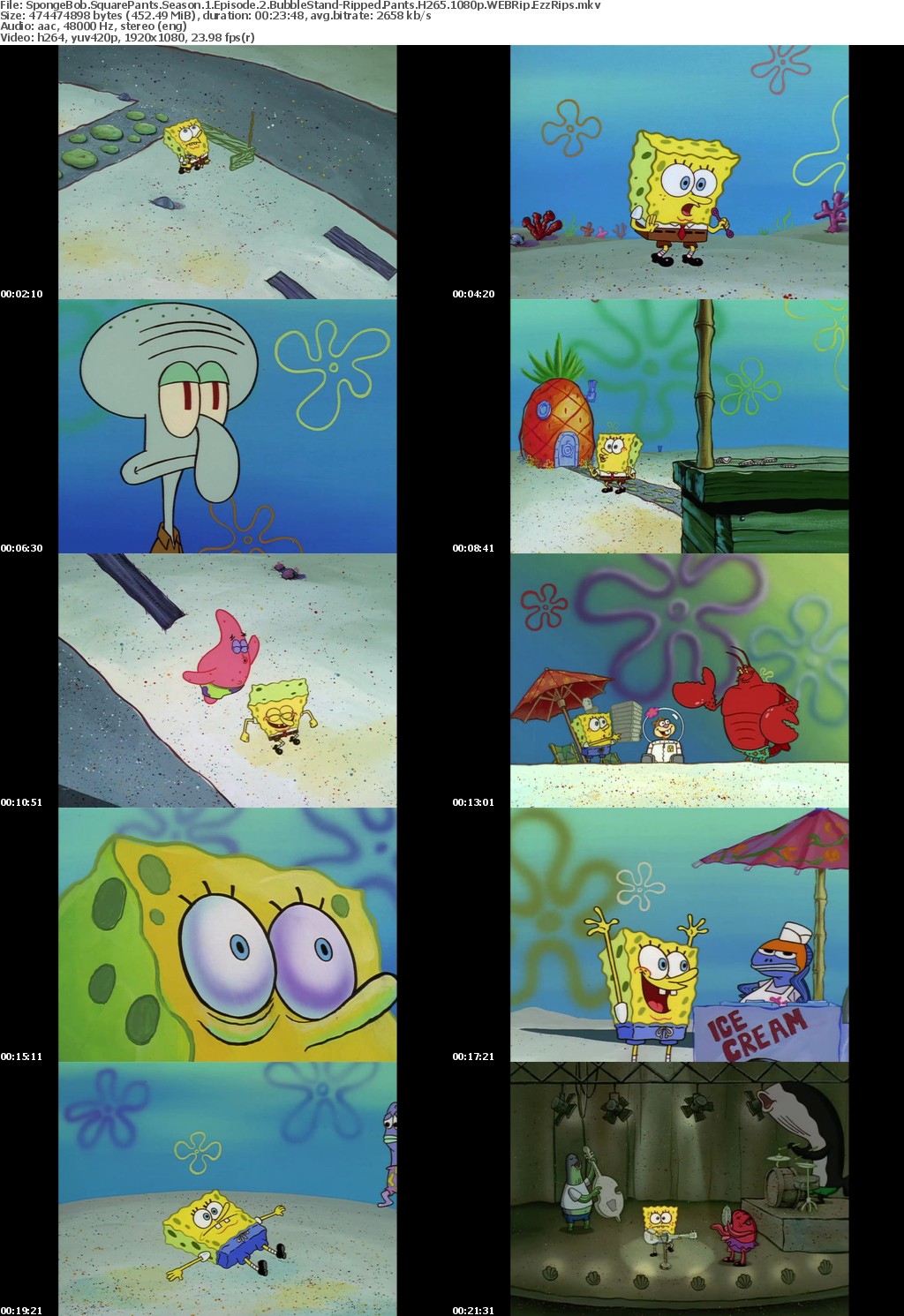 SpongeBob SquarePants Season 1 Episode 2 BubbleStand-Ripped Pants H265 1080p WEBRip EzzRips