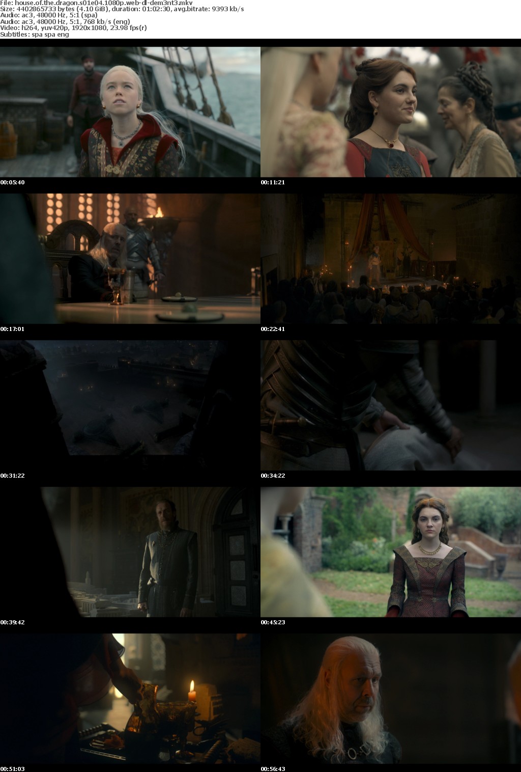 House of the Dragon S01E04 SPANiSH 1080p HMAX WEB-DL x264-dem3nt3