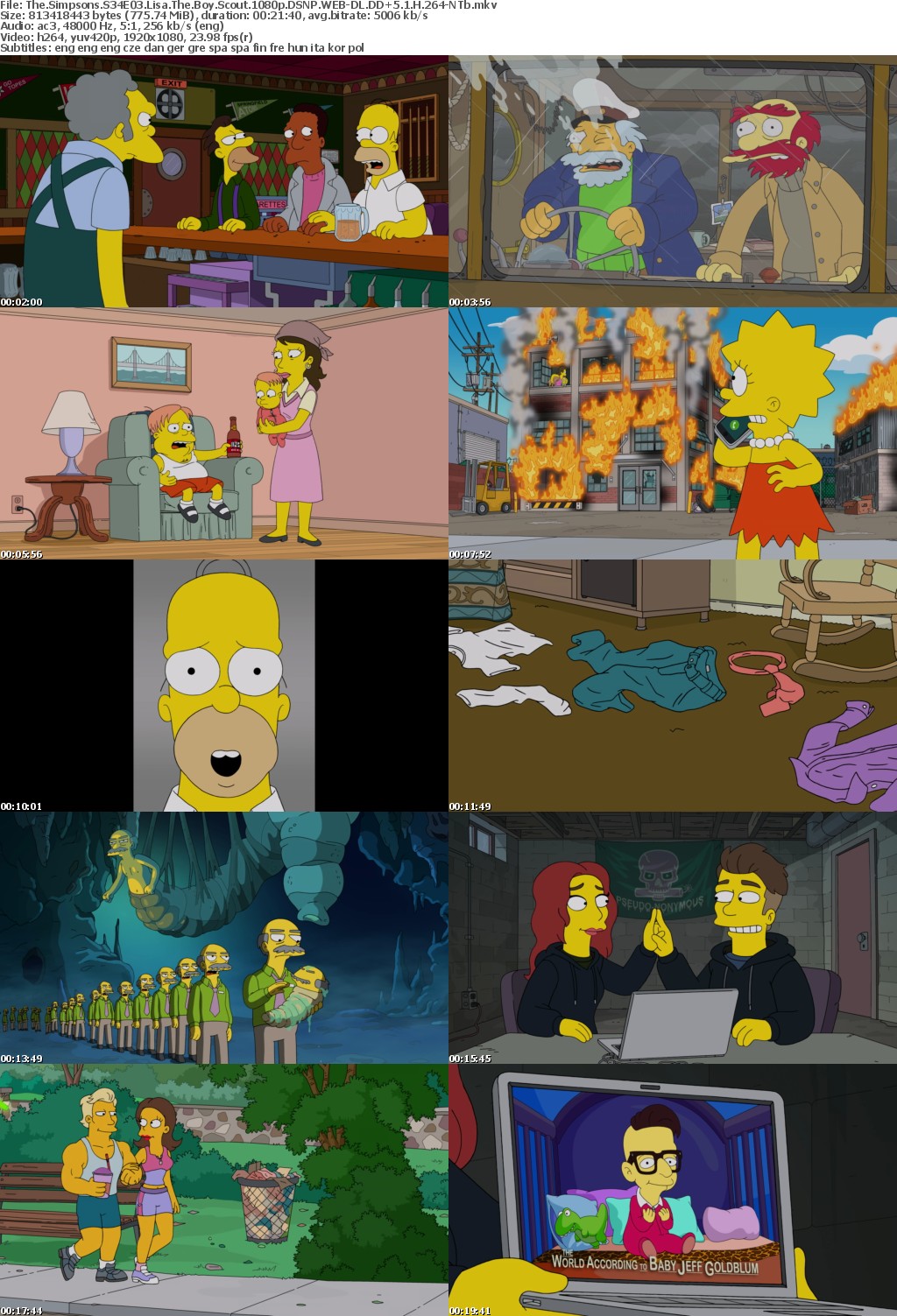 The Simpsons S34E03 Lisa The Boy Scout 1080p DSNP WEBRip DDP5 1 x264-NTb