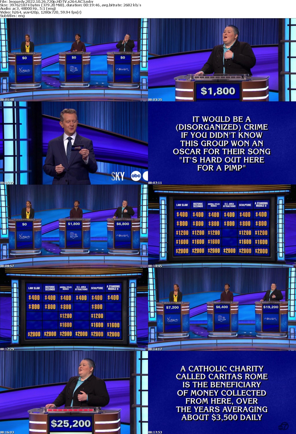 Jeopardy 2022 10 26 720p HDTV x264 AC3 atgoat