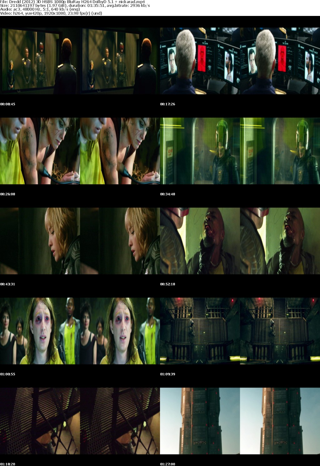 Dredd (2012) 3D HSBS 1080p BluRay H264 DolbyD 5 1 nickarad