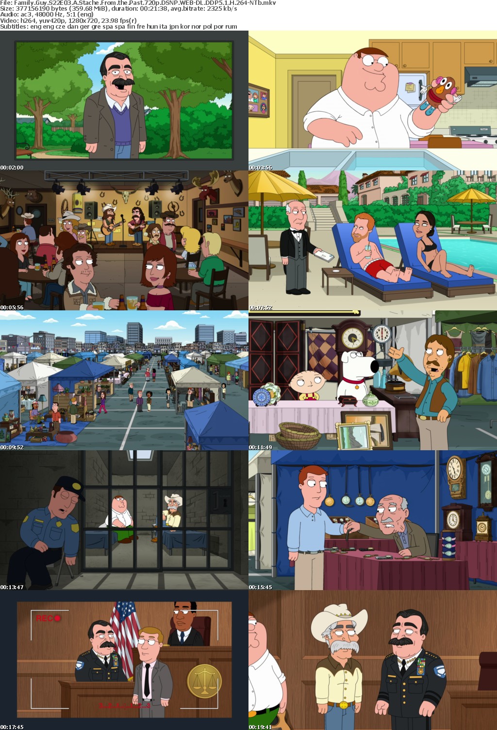 Family Guy S22E03 A Stache From the Past 720p DSNP WEB-DL DDP5 1 H 264-NTb